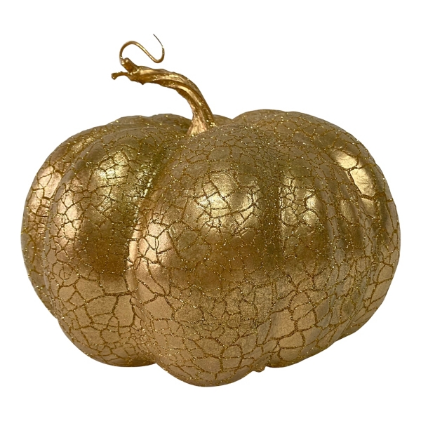 Gold Glitter Crackle Pumpkin