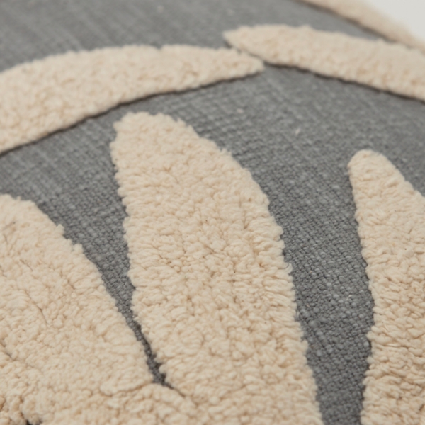 Gray Palm Lumbar Pillow