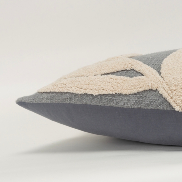 Gray Palm Lumbar Pillow