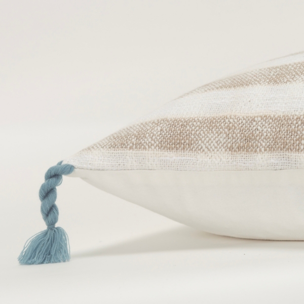 Nautical Stripe & Blue Tassel Pillow