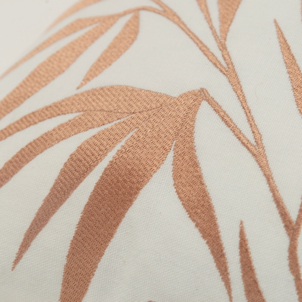 Gold Embroidered Botanical Throw Pillow