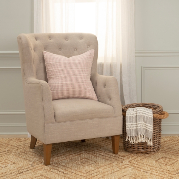 Pink Woven Throw Pillow