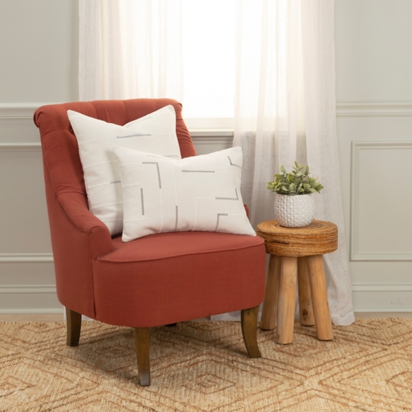 Silver Woven Lines Throw Pillow