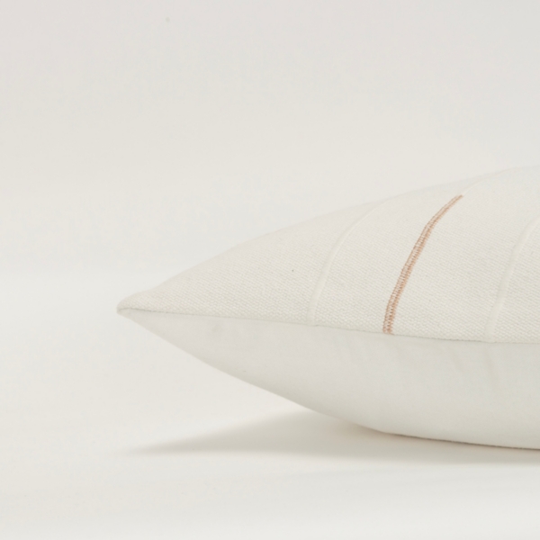 Gold Geometric Woven Lines Throw Pillow