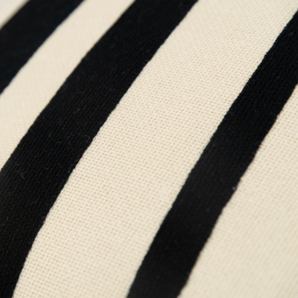 Black Asymmetrical Linear Throw Pillow