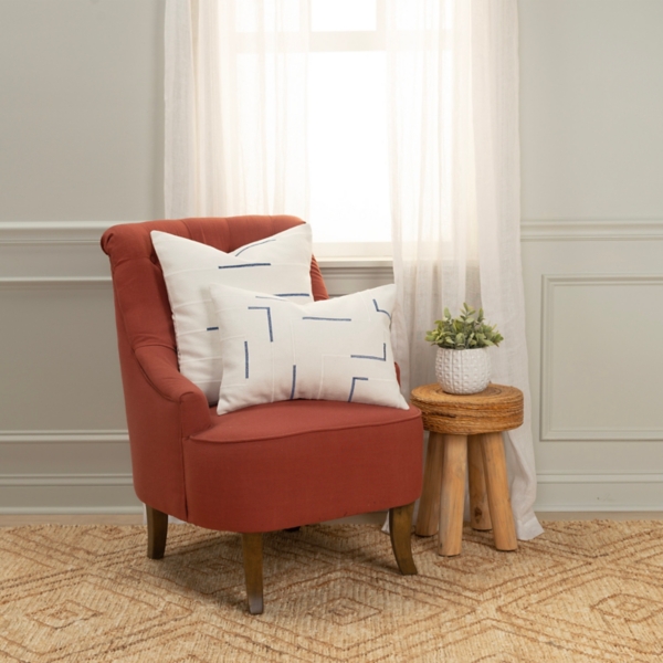 Blue Woven Lines Throw Pillow