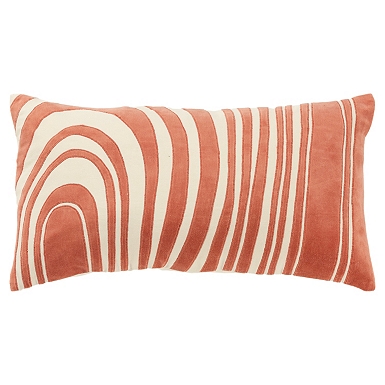 Coral Velvet Wave Lumbar Pillow Kirklands Home