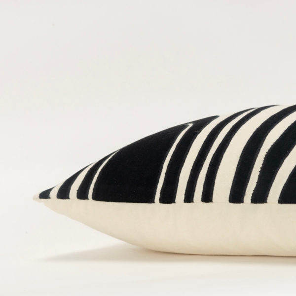 Black and Natural Wave Lumbar Pillow
