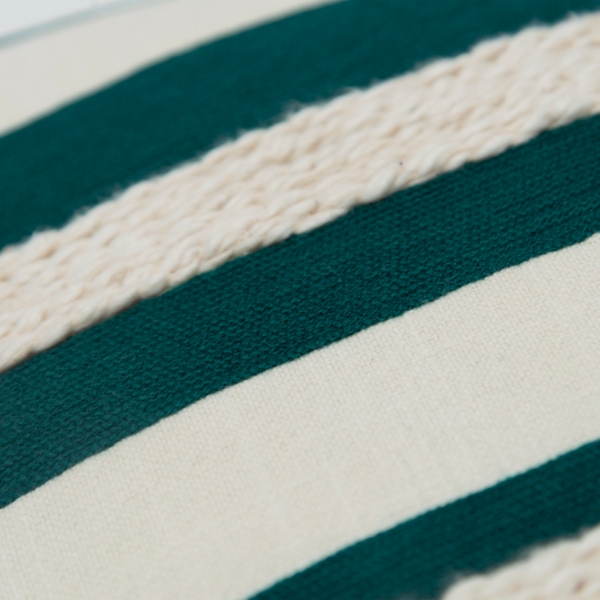 Teal and Ivory Ozzy Striped Pillow