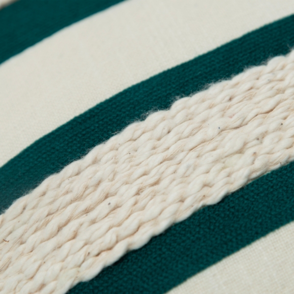 Teal and Ivory Ozzy Striped Pillow