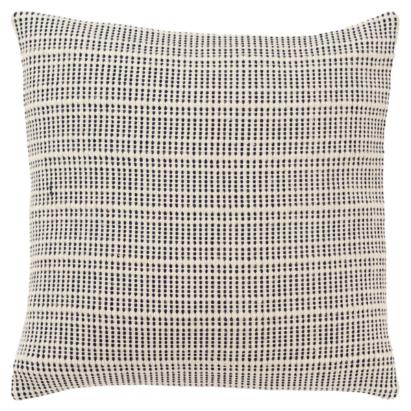Navy and Natural Sea Striped Pillow