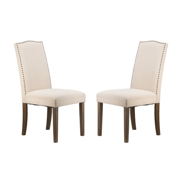 Cream Upholstered Armless Dining Chairs, Set of 2 Kirklands Home