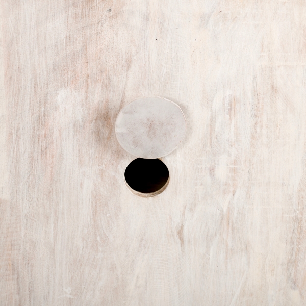 Whitewashed Carri Glass Door Cabinet