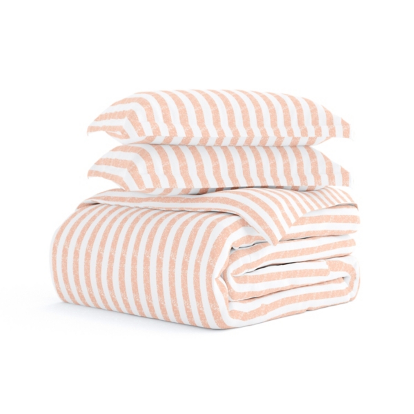 Pink Rugged Stripe 2-pc. Twin Duvet Cover Set | Kirklands Home