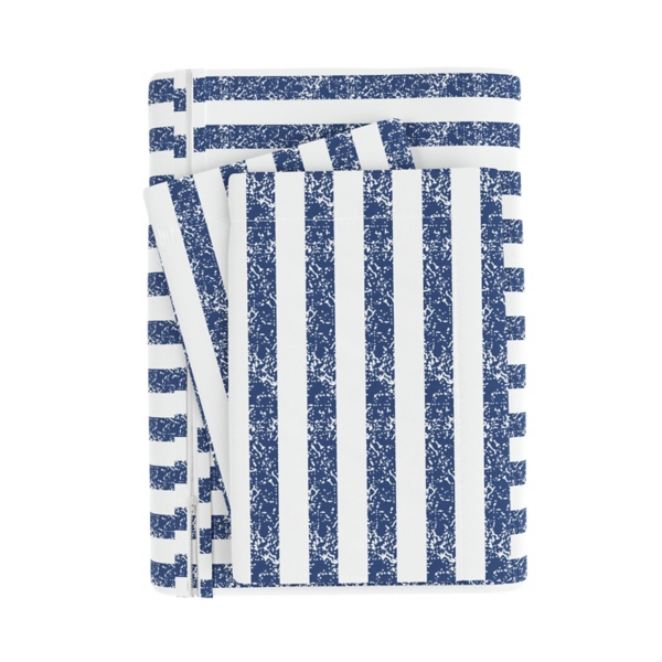 Navy Rugged Stripe 2-pc. Twin Duvet Cover Set