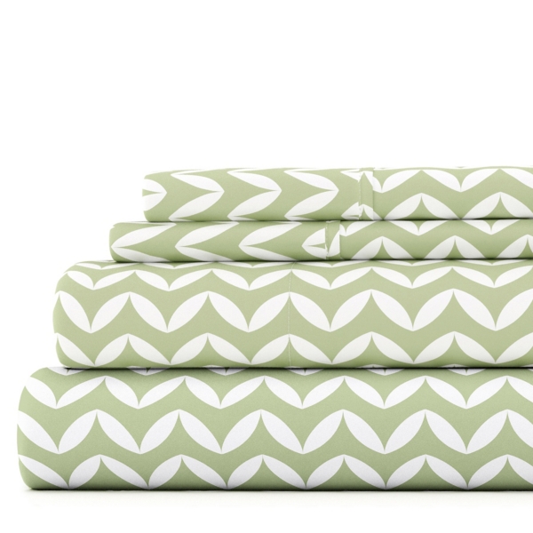 Green and White Chevron 3-pc. Twin Sheet Set | Kirklands Home
