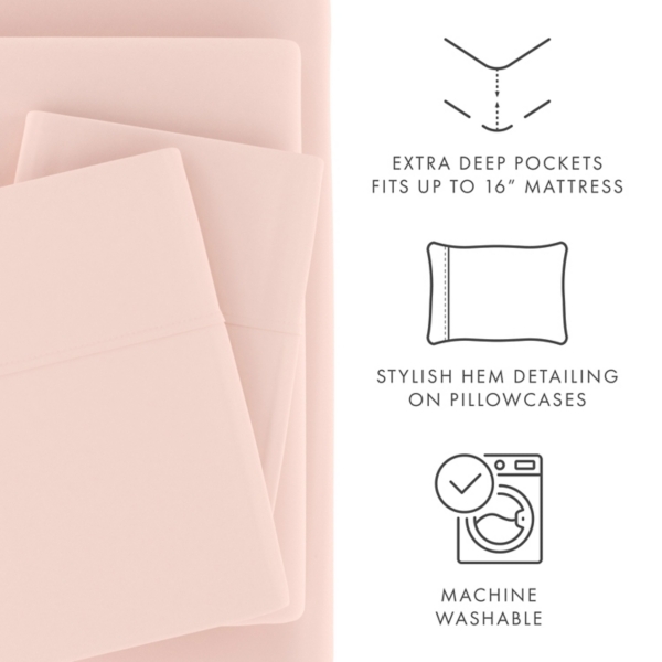 Blush Ultra Soft 3-pc. Twin XL Sheet Set