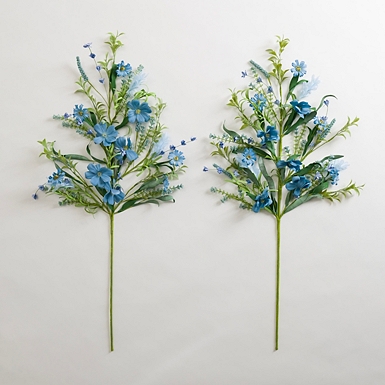 White Spring Flower Stems, Set of 2