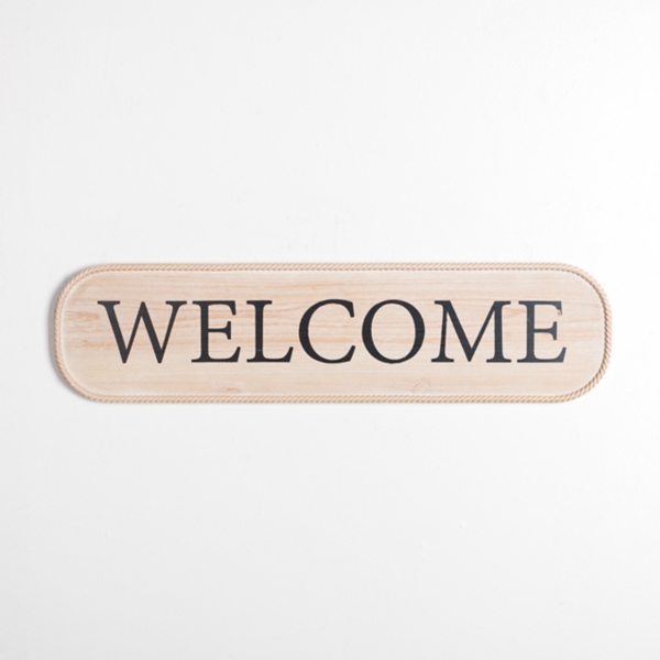 Welcome Twisted Edge Wood Wall Plaque