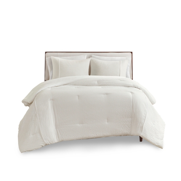 Ivory Seersucker 3 Pc Full Queen Comforter Set Kirklands Home