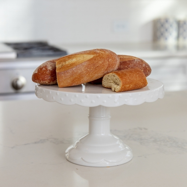 White Ceramic Scalloped Cake Stand Kirklands Home