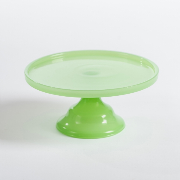 Milky Green Glass Cake Stand