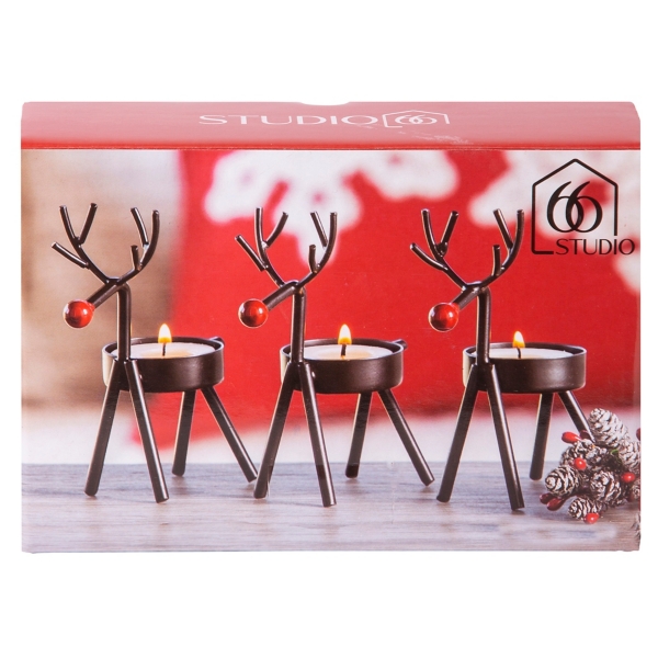 Rudolph Reindeer Tealight Candle Holders, Set of 3 Kirklands Home