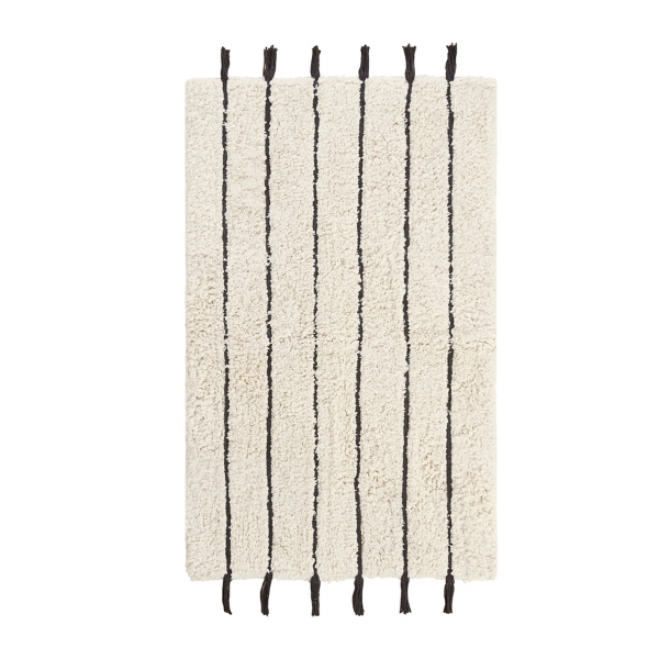 Ivory Striped Tassel Bath Mat Kirklands Home
