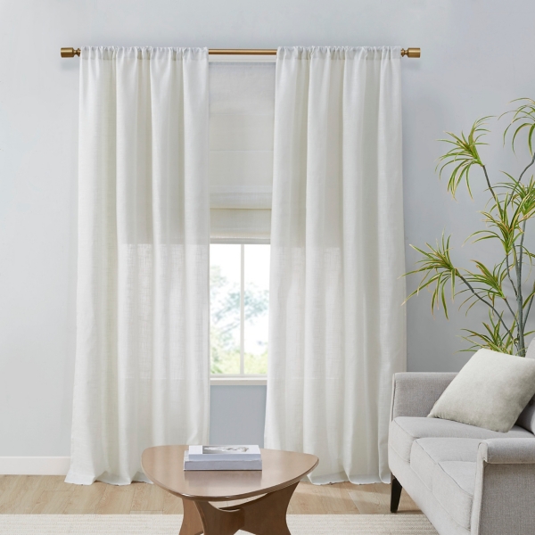 Linen Blend Curtain Panel Set