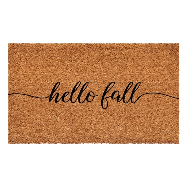Cursive Hello Fall Coir Doormat, 24x48