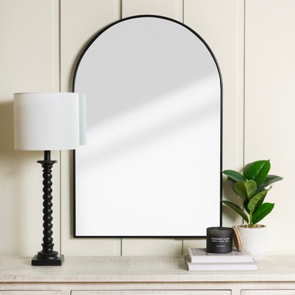 Black Nouveau Linear Arch Mirror | Kirklands Home