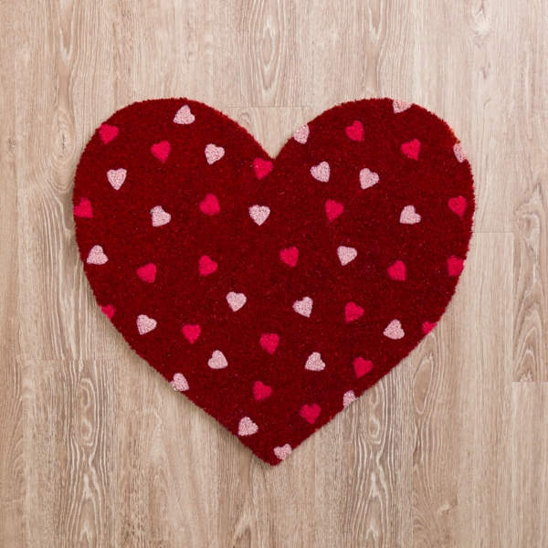 Red Heart Shaped Coir Doormat Kirklands Home