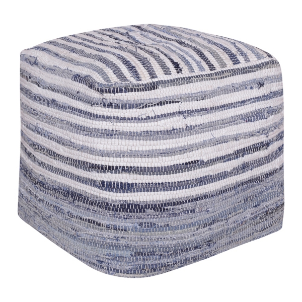 Chambray Woven Stripe Cotton Pouf Kirklands Home