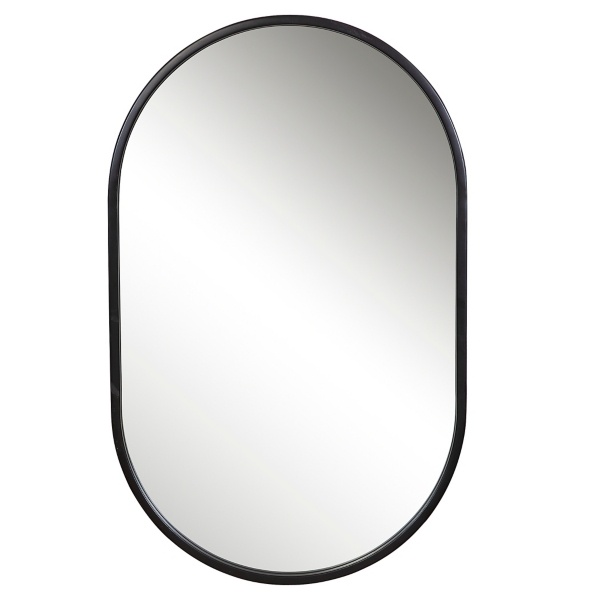 Satin Black Iron Oval Framed Wall Mirror Kirklands Home