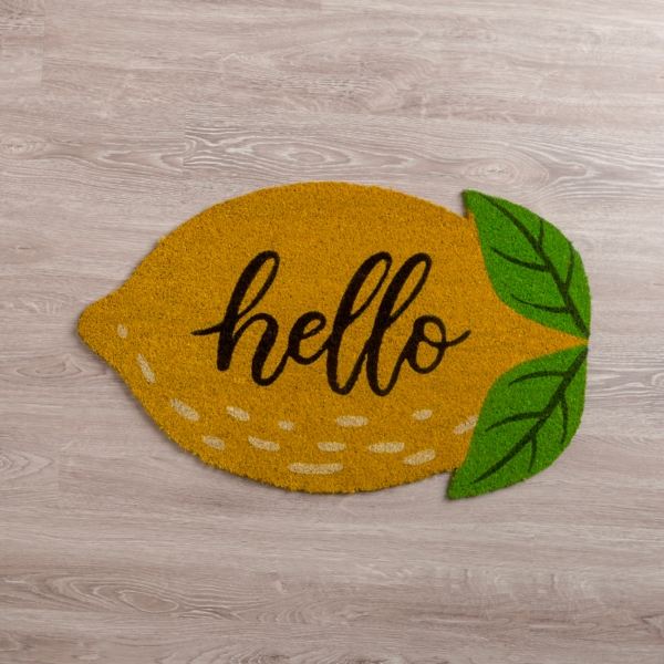 Hello LemonShaped Coir Doormat Kirklands Home