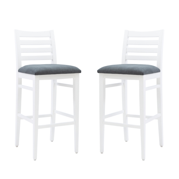Flynn White and Navy Bar Stools, Set of 2 Kirklands Home