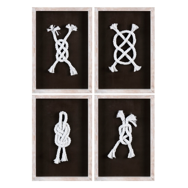 Double Knotted Shadowbox Wall Plaques, Set of 4