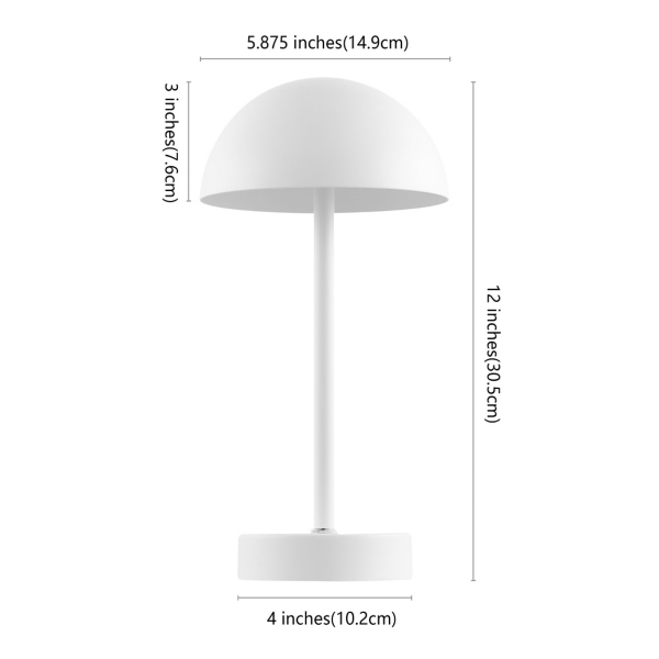 White Metal Rechargeable Table Lamp
