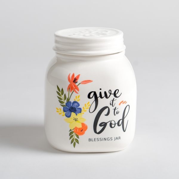 Floral Ceramic Blessings Jar Kirklands Home