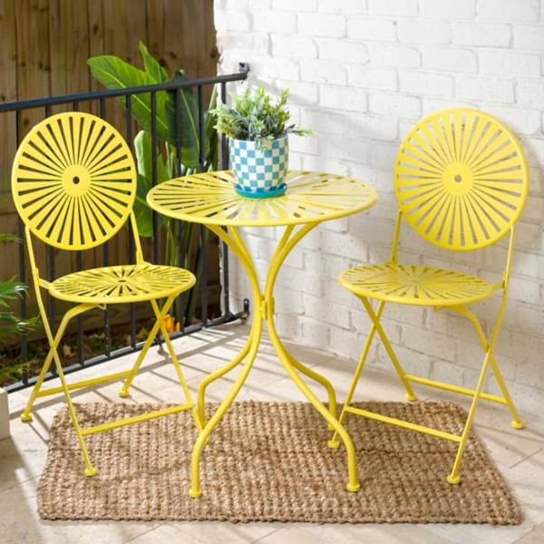 Yellow patio table and chairs sale