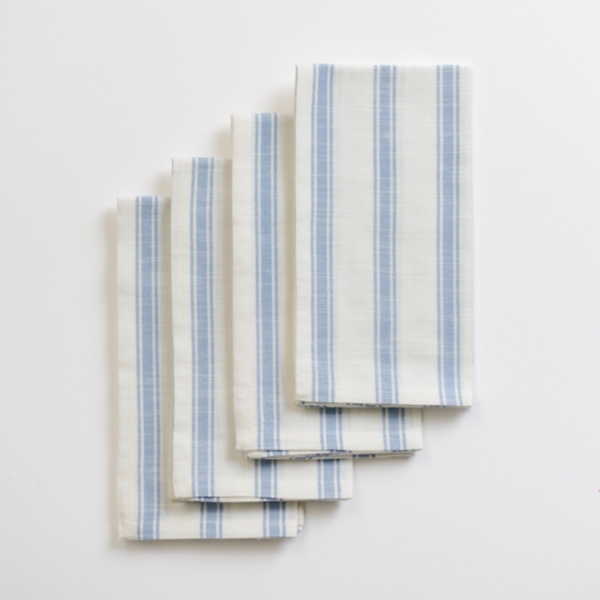 Chambray Wide Striped Napkins, Set of 4