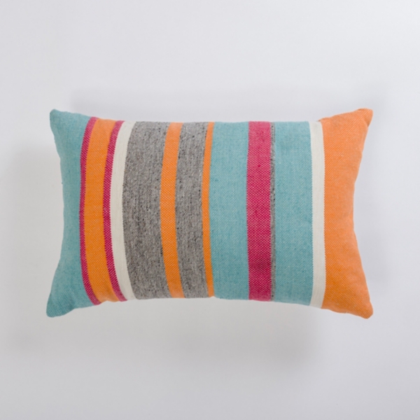 Multicolor Stripe Outdoor Lumbar Pillow