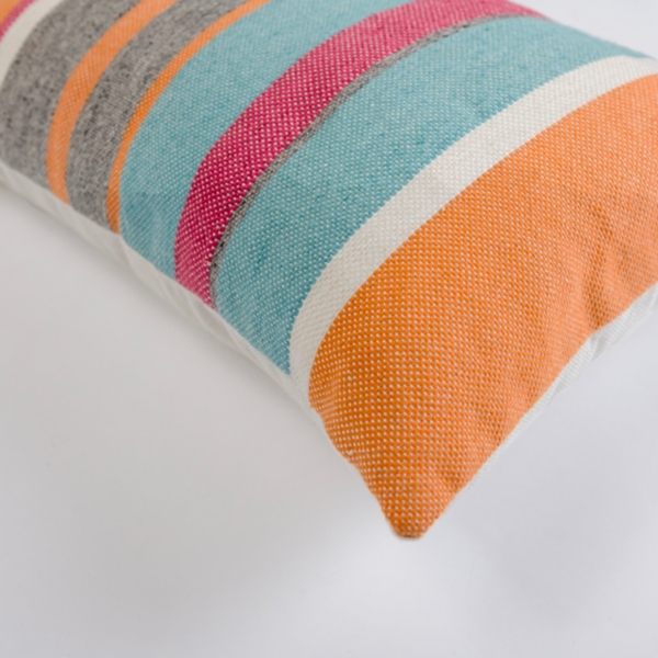 Multicolor Stripe Outdoor Lumbar Pillow