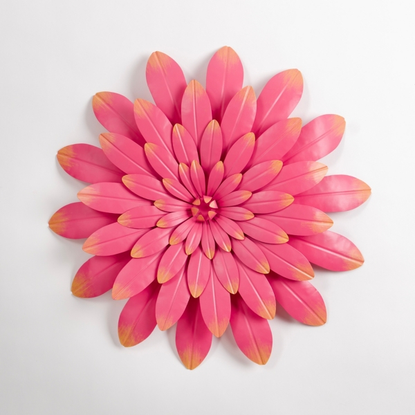 Pink Metal Flower Outdoor Wall Plaque | Kirklands Home