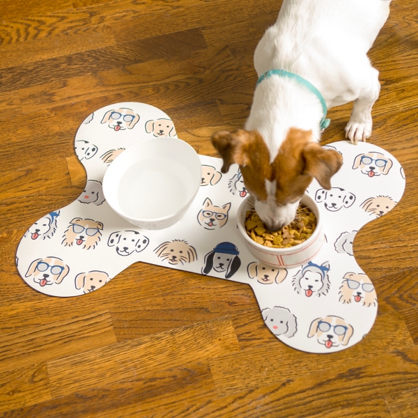 Cute Pooch Non-Skid Pet Food Mat