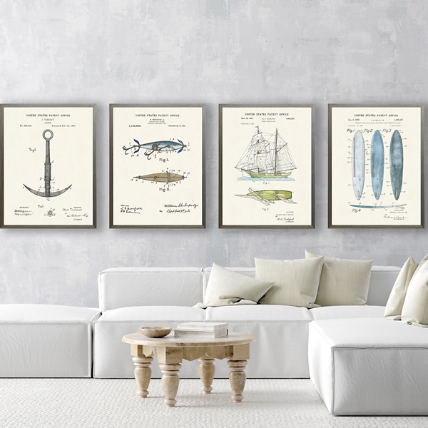 Vintage Surfboards Patent Framed Art Print