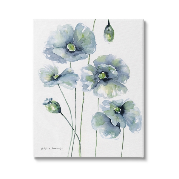 Blue Layered Flowers Canvas Art Print, 24x30 in. | Kirklands Home