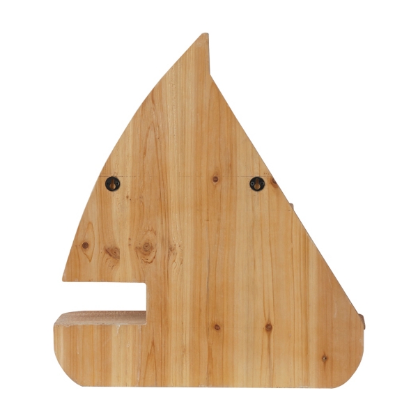 Brown Wood Sailboat Wall Shelf