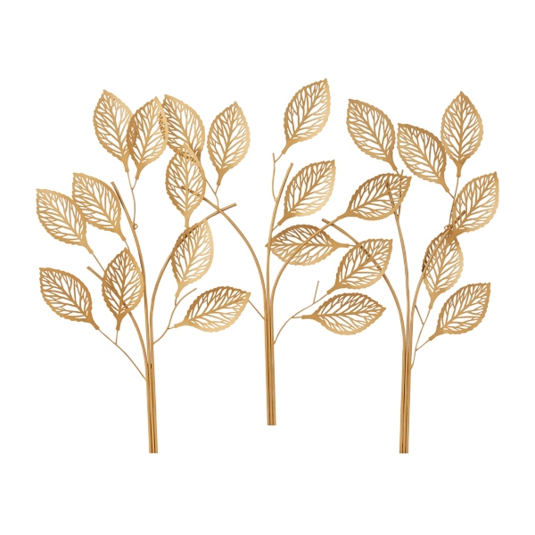Glossy Gold Leaves Framed Wall Plaque