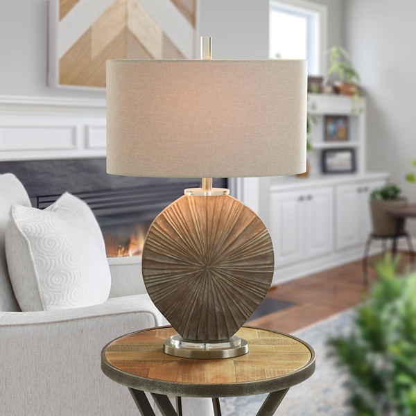 Brushed Brown Shell Table Lamp